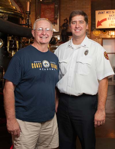 Tom Viertlbeck and his son Matt Viertlbeck of Toledo Fire & Rescue Department. Toledo Free Press photo by Aaron Geller
