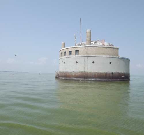 The water intake facility for the City of Toledo is three miles off-shore in Lake Erie. Toledo Free Press photo by Sarah Ottney