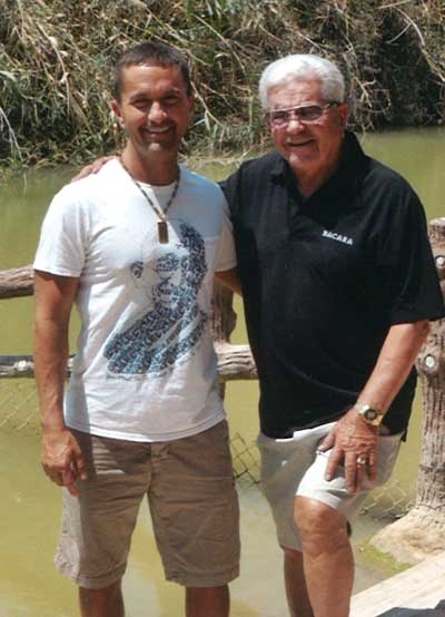 Mac Rafati, right, owner of Mac and Tong’s restaurant, pictured with his son at the Jordan River. Photo Courtesy Mac Rafati
