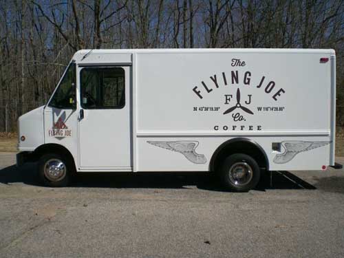 A prospective mock-up of The Flying Joe's coffee truck posted on the Levis Commons' coffee shop's Kickstarter Page