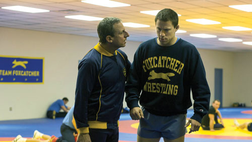 Steve Carell and Channing Tatum star in “Foxcatcher,” nominated for five Academy Awards. PHOTO COURTESY Sony Pictures Classics