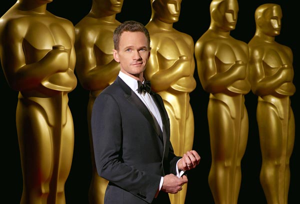 Neil Patrick Harris will host the 87th Academy Awards Feb. 22 on ABC. Photo courtesy ABC / Oscar statuette ©A.M.P.A.S.®
